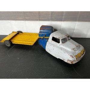 Vintage 1930-40’s Buddy L Wyandotte Express Press Steel Truck & trailer large!
